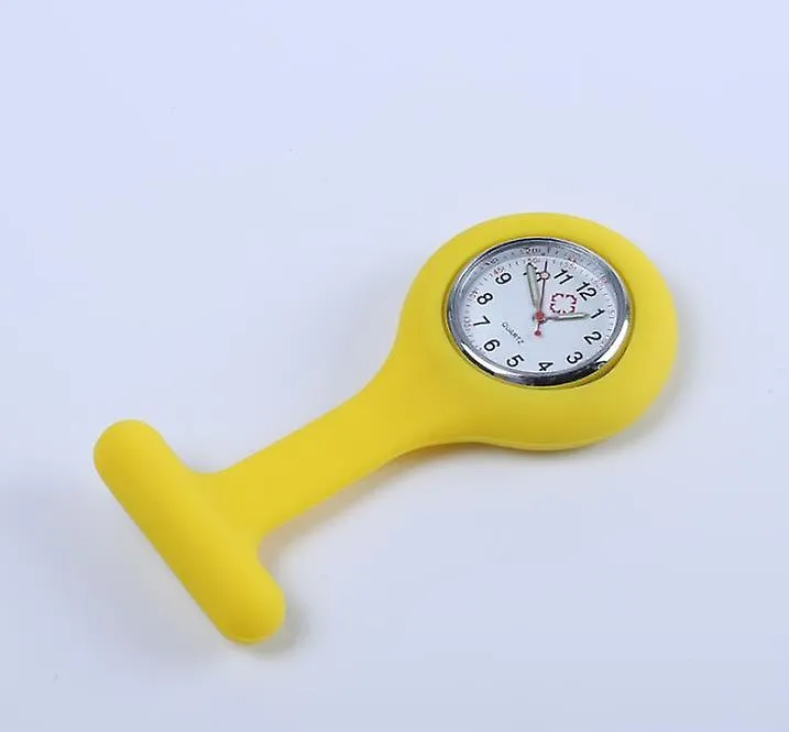 2Pcs light blue Doctor Nurse Silicone Pocket Brooch Fob Watch Quartz Watch AZ10180
