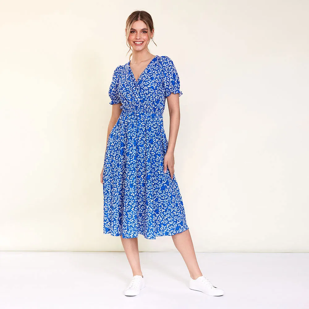 Belle Dress (Blue Daisy)