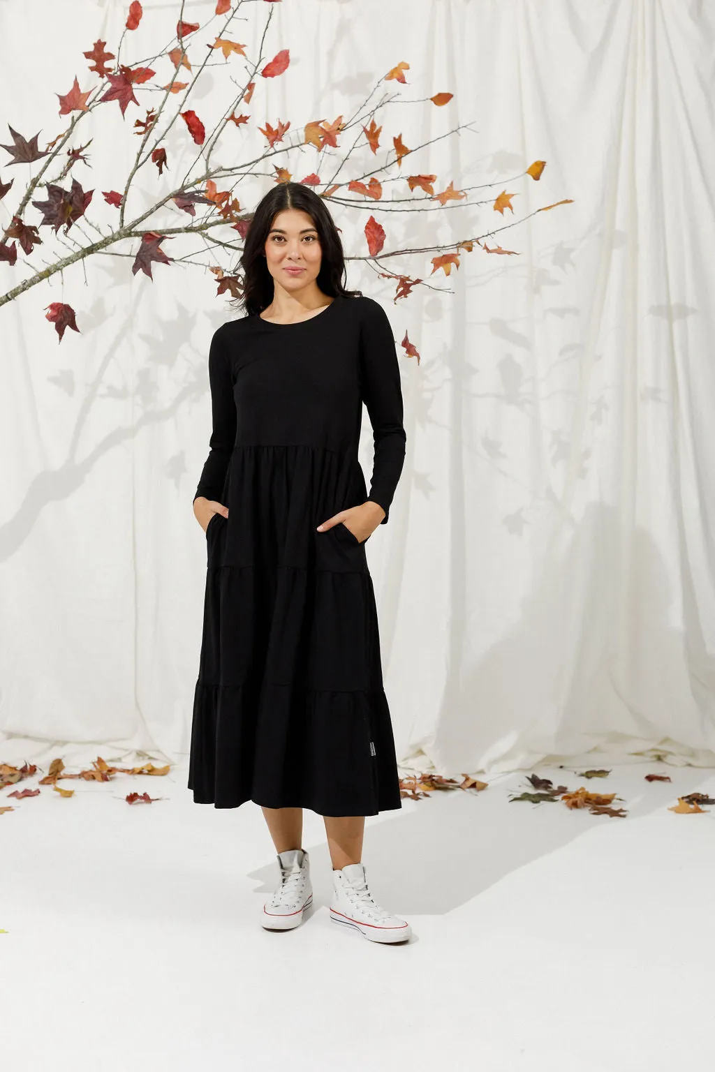 Long Sleeve Kendall Dress - Black