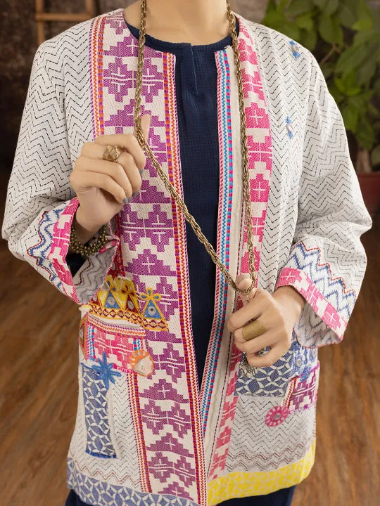 Off White Khaddar Tunic - ALCR-LK-1095