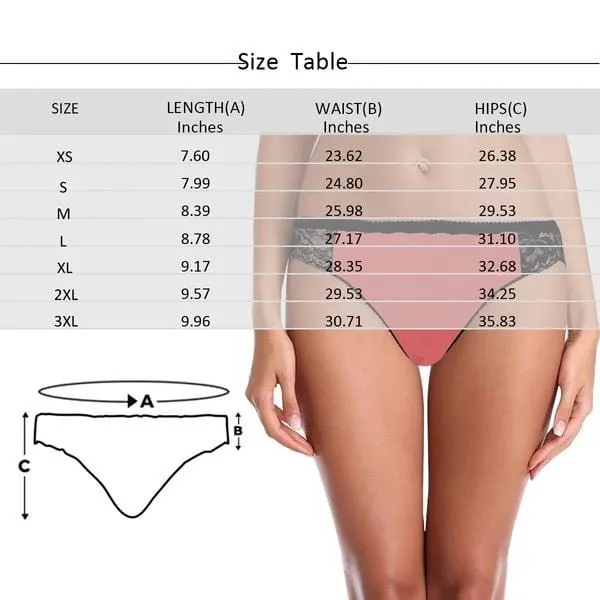 Personalized Face Womens Panties Custom Play With Me Sexy Underwear Women's Lace Panty
