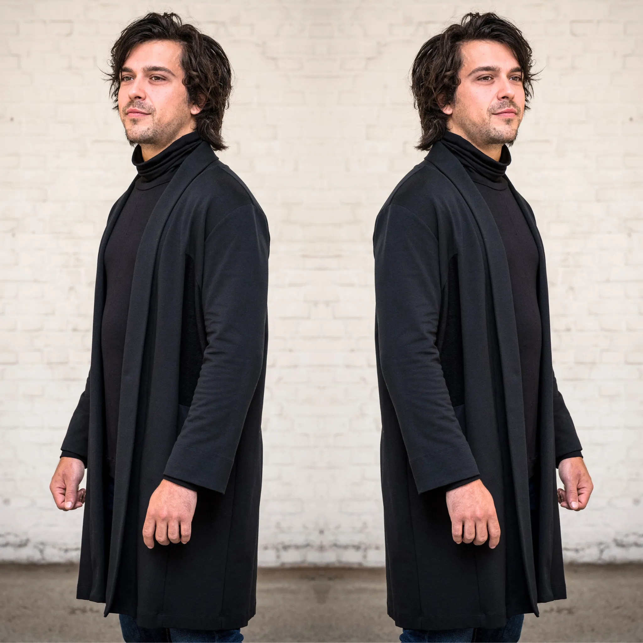 POINTY Cardigan Long - Pure Black