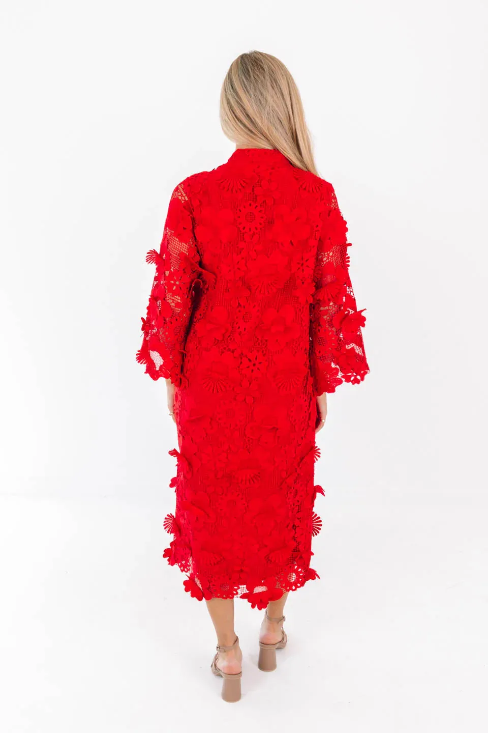 The Seraphina Midi Dress - Red