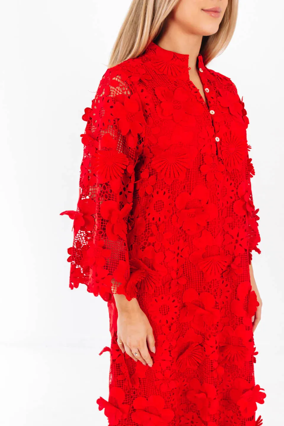 The Seraphina Midi Dress - Red