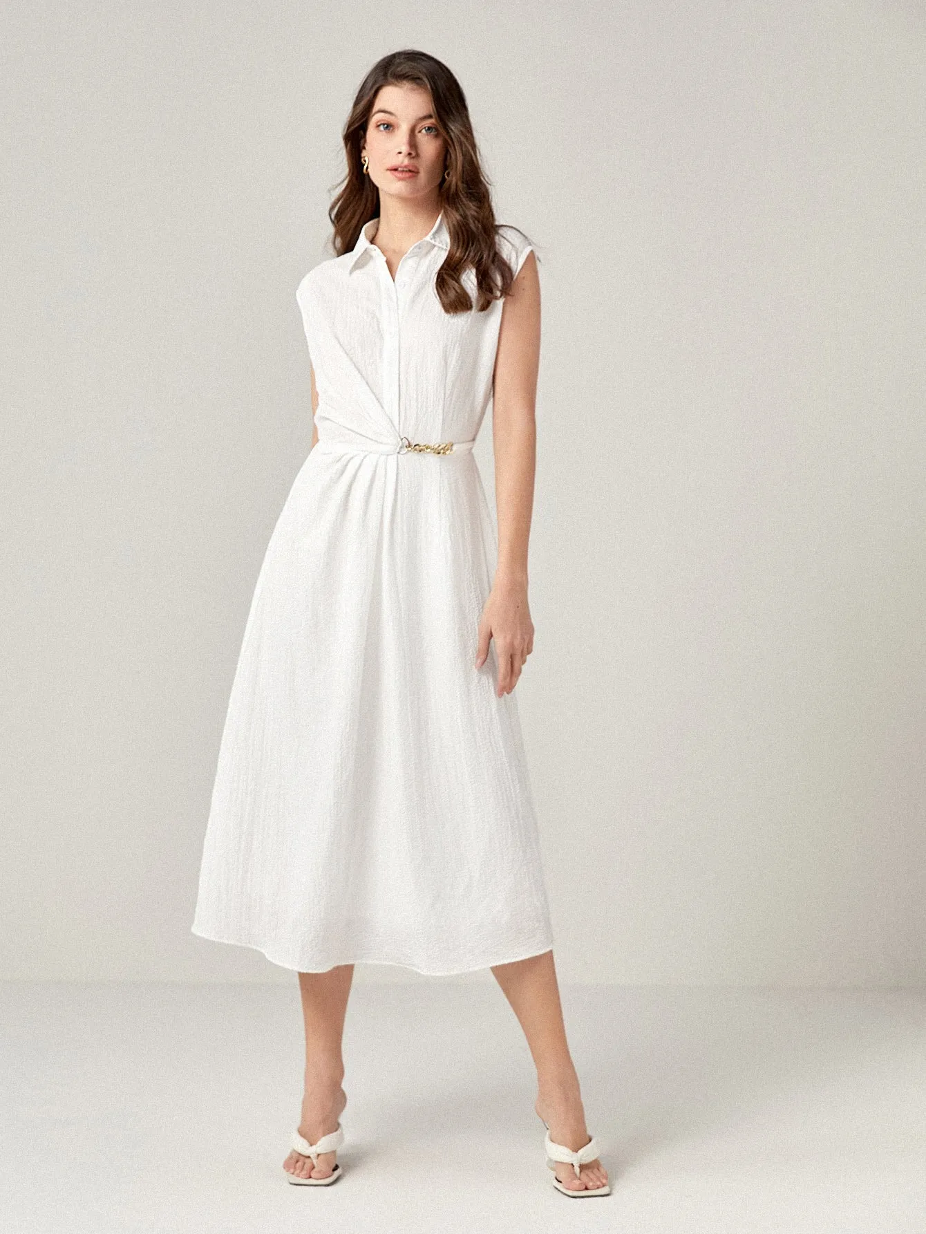 Twist Front Shirt Dress