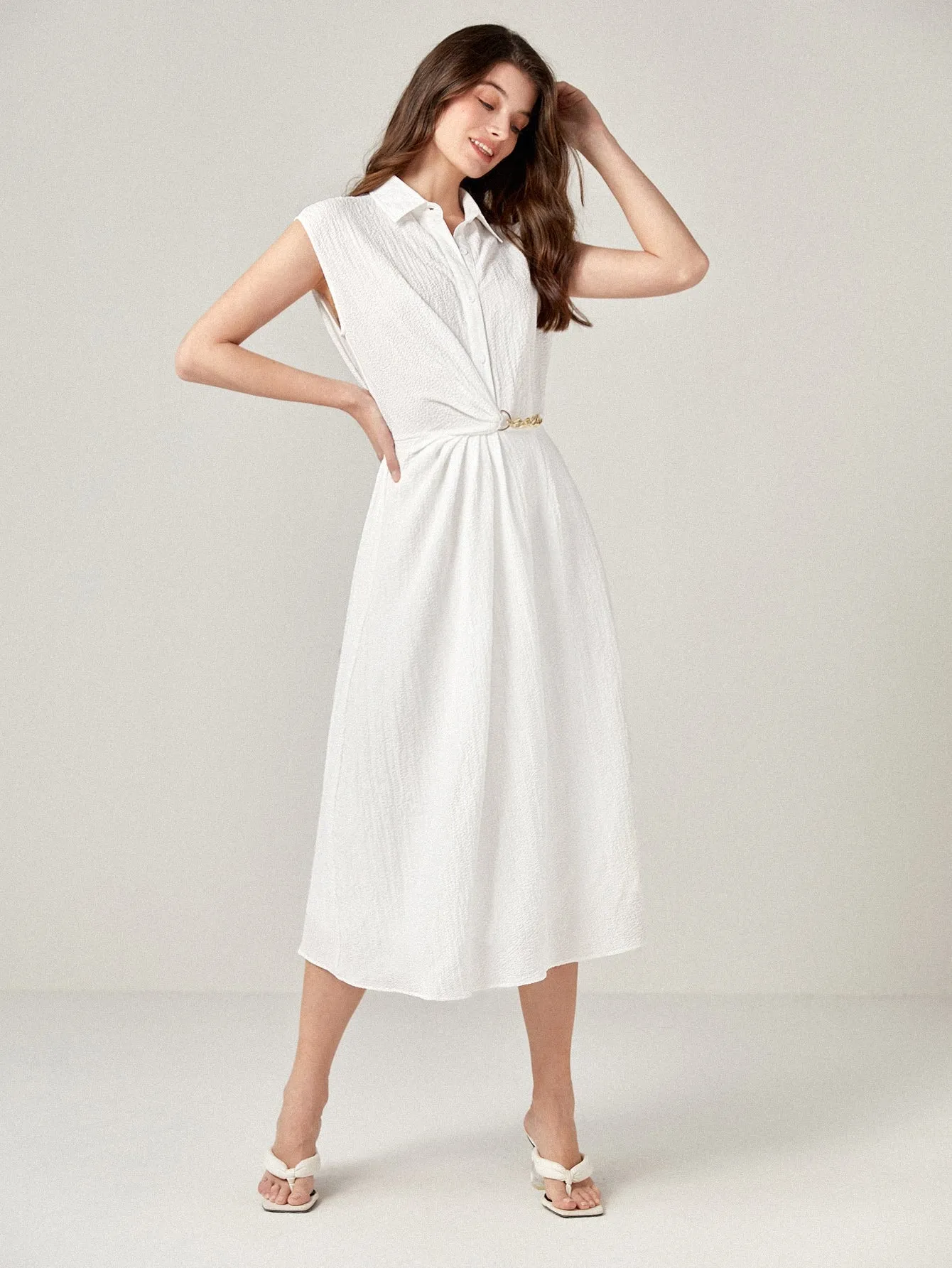 Twist Front Shirt Dress