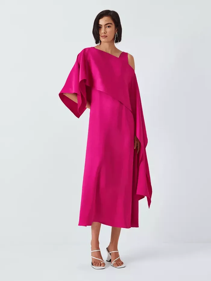 Weekend By Max Mara GAMBERO Fluid Satin Dress In Fuchsia 2415231012600 Col 019