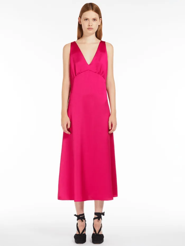 Weekend By Max Mara GAMBERO Fluid Satin Dress In Fuchsia 2415231012600 Col 019